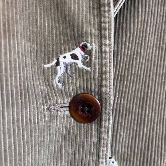 LL Bean Hunting Dog Corduroy Womens Chore Coat Barn Jacket Size MP Embroidered - Picture 9 of 15